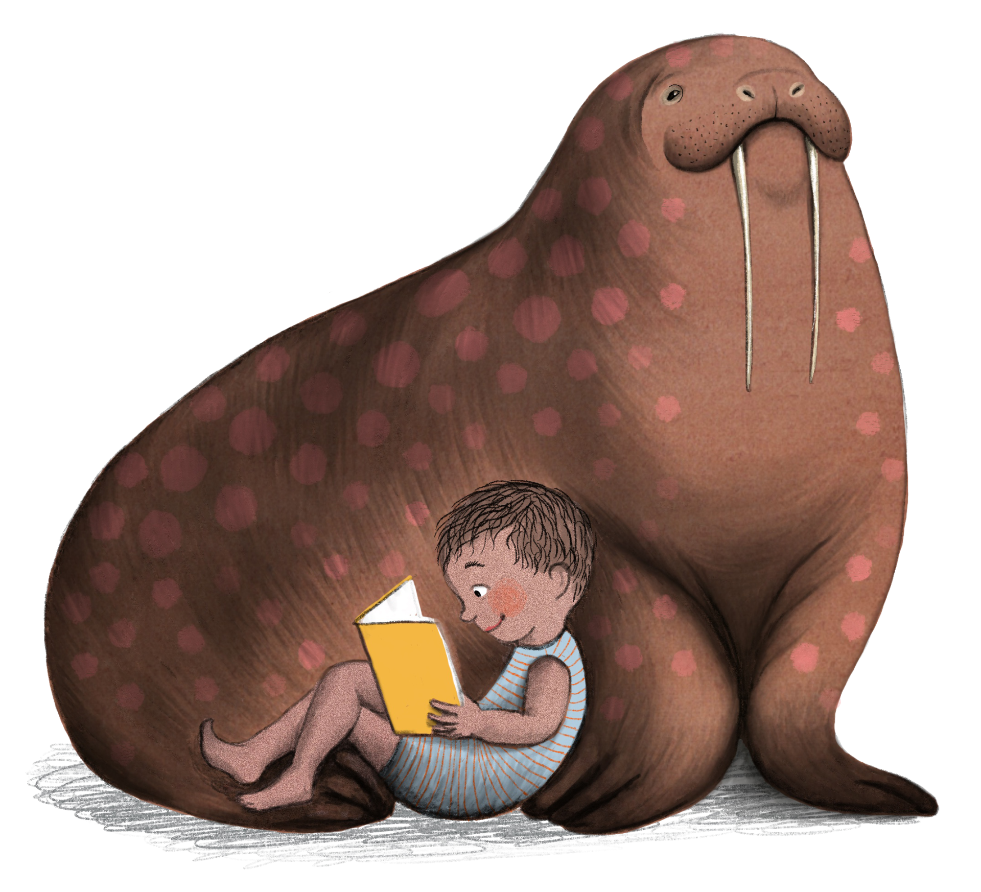 preschoolers with walrus image