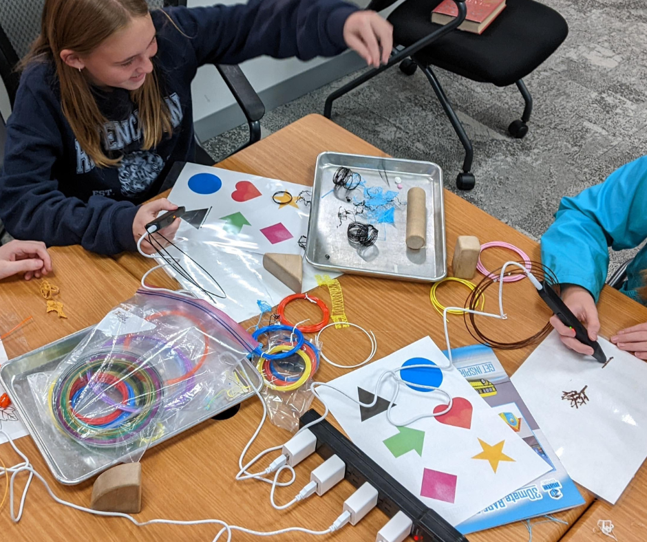 teens making arts and crafts