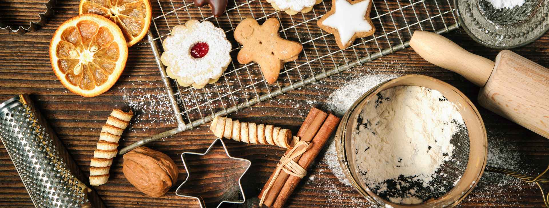 image of christmas cookies and baking supplies