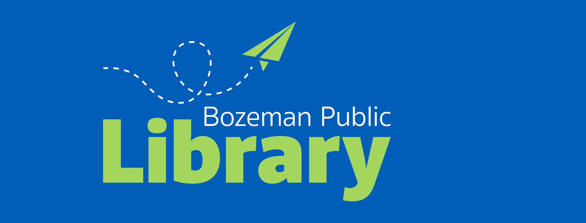 the blue, green, and white Bozeman Public Library logo